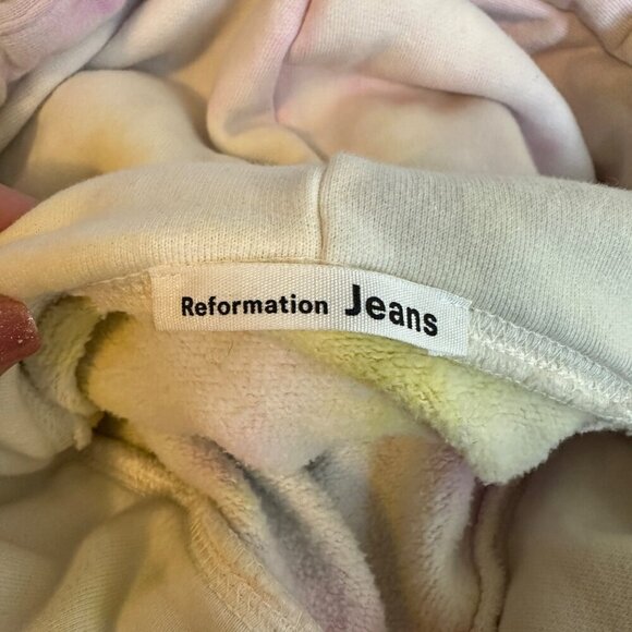 Reformation Tanner Classic Tie Dye Hoodie Womens Size XS Sweatshirt Soft Knit - Picture 5 of 8